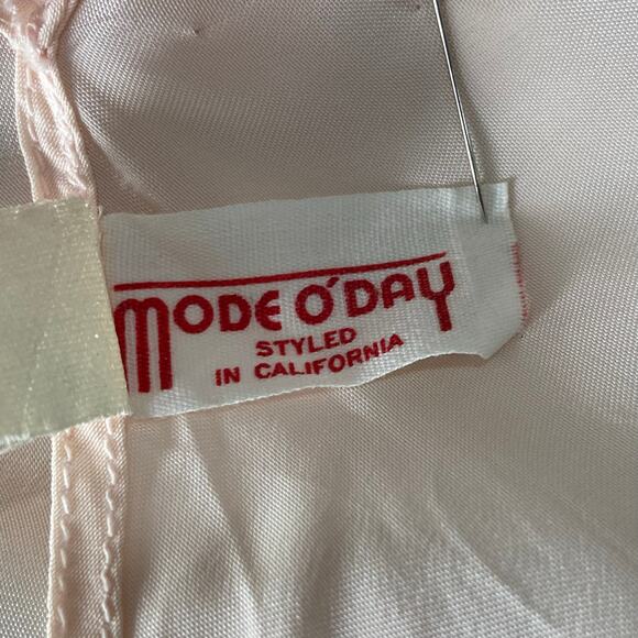 Vintage 40s Pink Rayon Bias Cut Ruffles & Bows Maxi Slip Dress Nightgown Size M - Picture 10 of 10